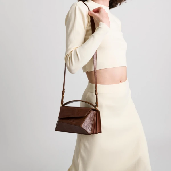 Small naomi lizard effect brown bag Bags bag Luxury Shoes 