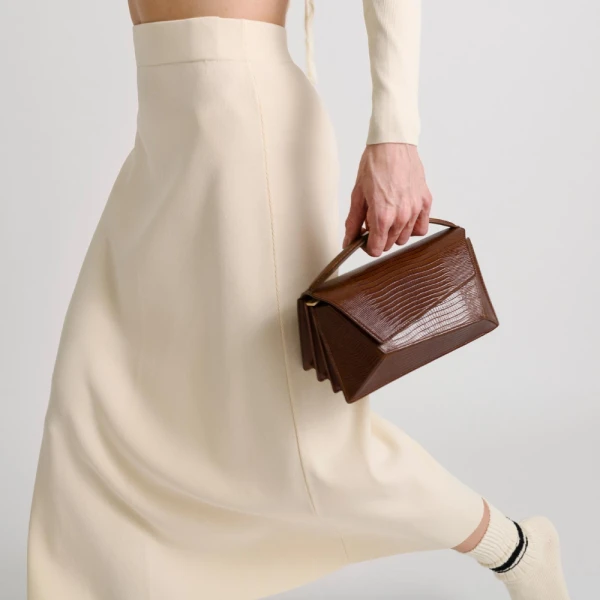 Small naomi lizard effect brown bag Bags bag Luxury Shoes 