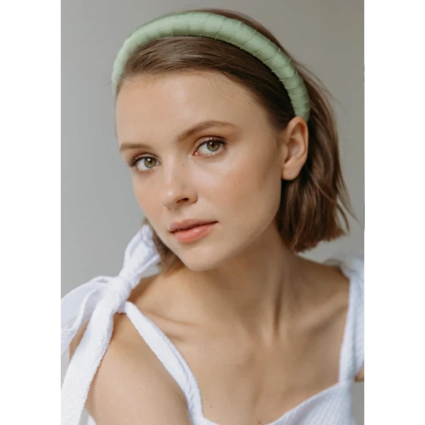 Attica headband in sage grosgrain Accessories designer Luxury Shoes 