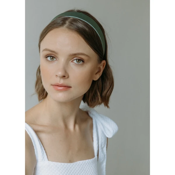 Attica headband in sage grosgrain Accessories designer Luxury Shoes 