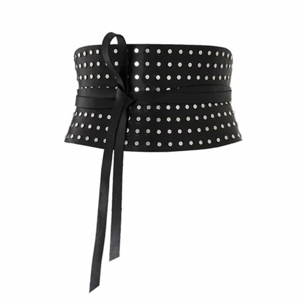 black stud 1000x1000 Corset Yellow Leather Belt Accessories British designer Luxury Shoes
