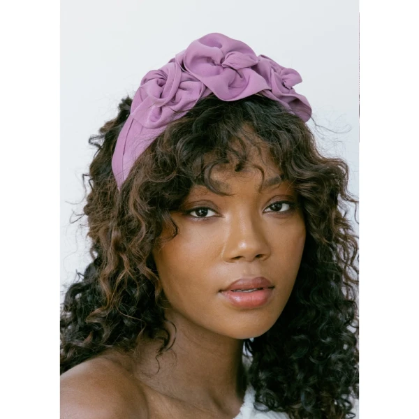 Triple rosette in silk faille headband Accessories designer Luxury Shoes 