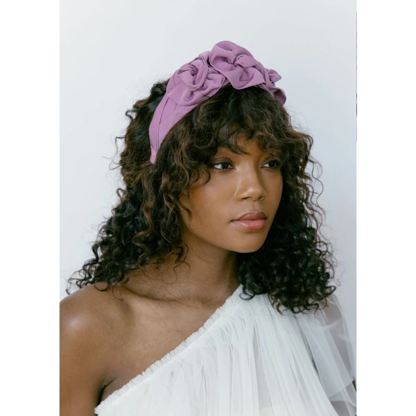 Triple rosette in silk faille headband Accessories designer Luxury Shoes 