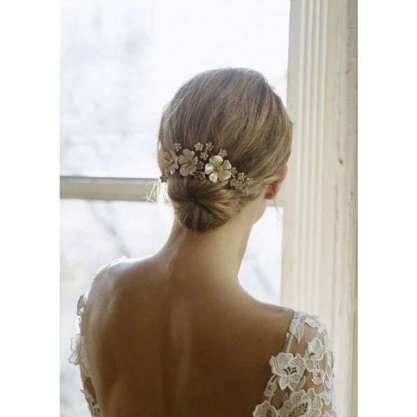 Marveille Champagne comb Accessories Bridal Luxury Shoes 