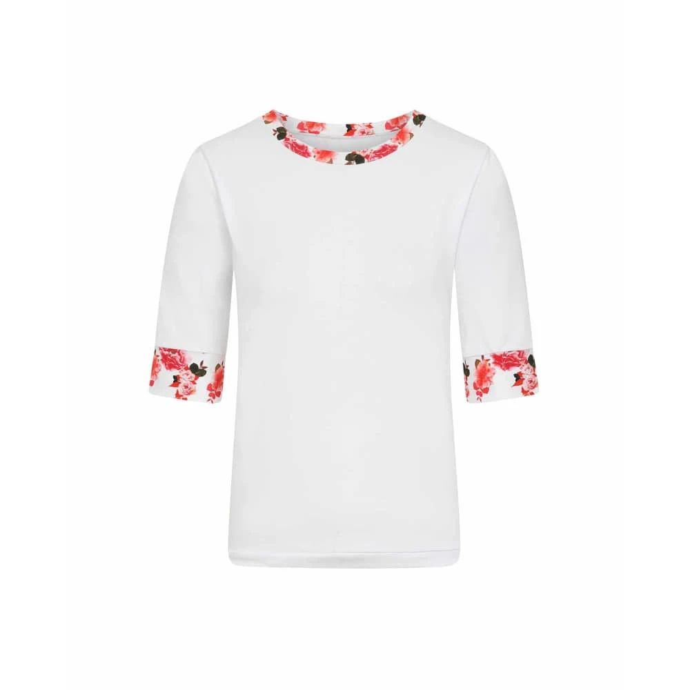dnfct (10) White Peony Sleeve Top Clothing designer print Luxury Shoes