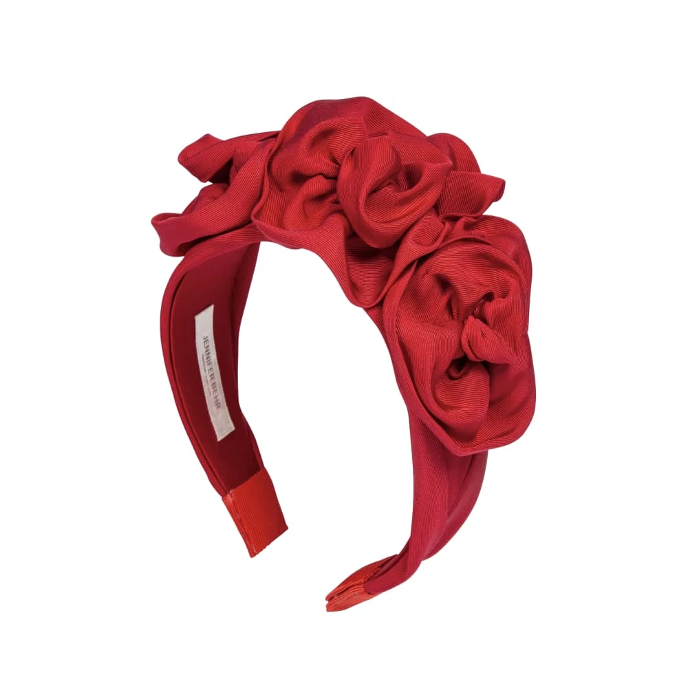 JB38r882 (28) Triple rosette in silk faille headband Accessories Bridal Luxury Shoes