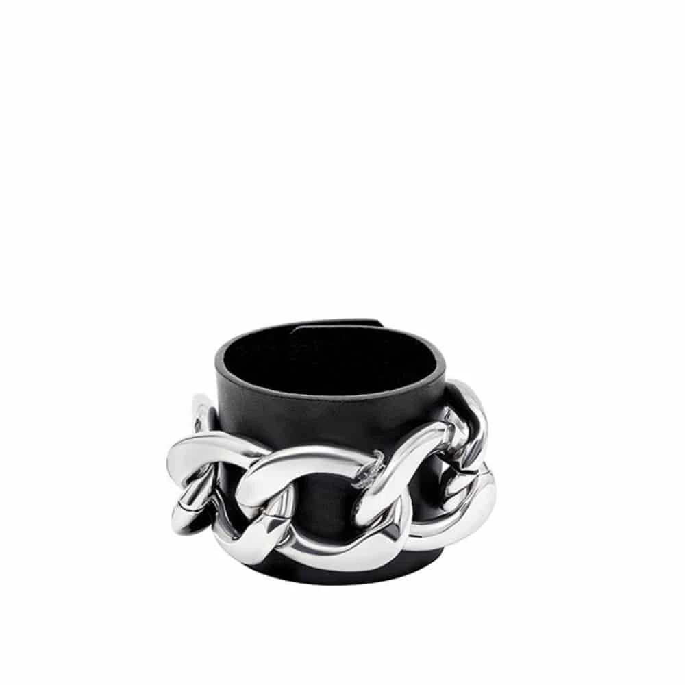 PL8938 (2) Pierced chain black cuff Cuffs British designer Luxury Shoes
