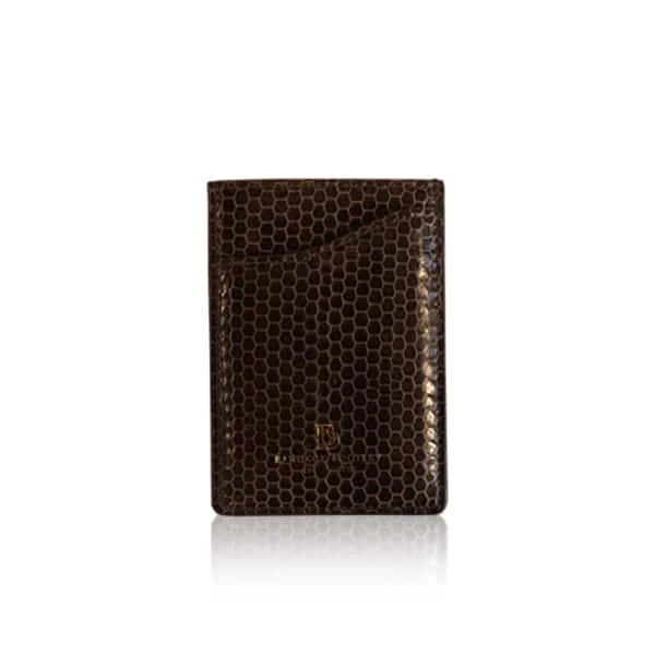Sea-Snake-Leather-Vertical-Card-Holder-Brown-2 Crocodile leather shiny blue cardholder Accessories Bangkok Bootery Luxury Shoes