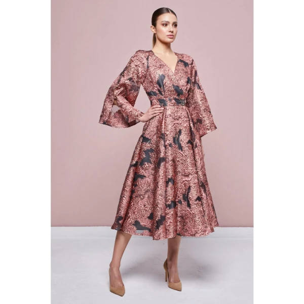 Dark cicada monochrome midi dress Clothing dress Luxury Shoes 