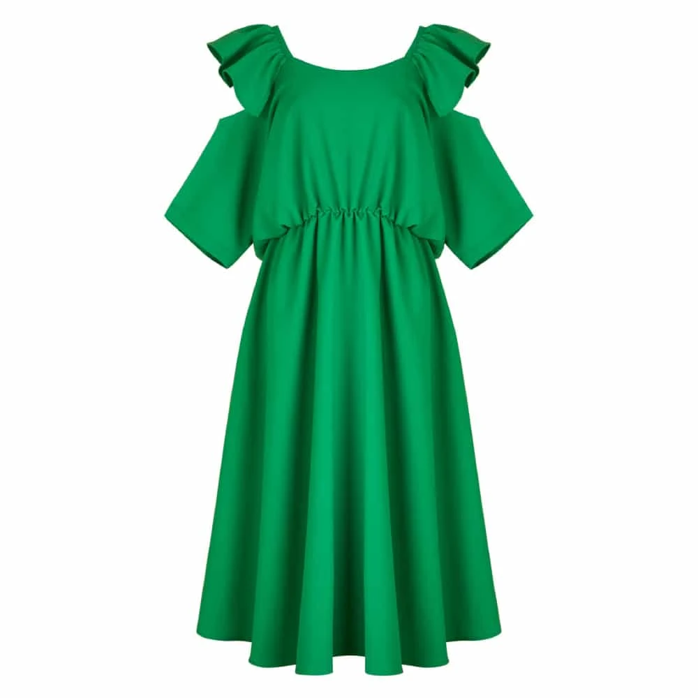345353 (10) Cotton bud yellow midi dress Clothing dress Luxury Shoes