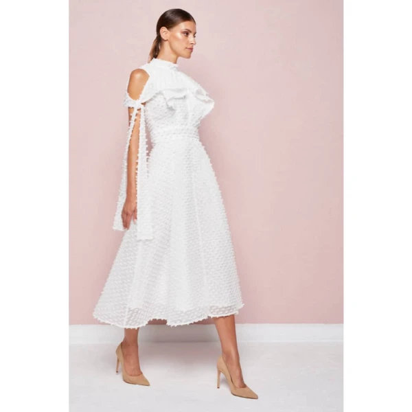 Cotton bud yellow midi dress Clothing dress Luxury Shoes 