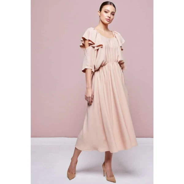 Cotton bud yellow midi dress Clothing dress Luxury Shoes 