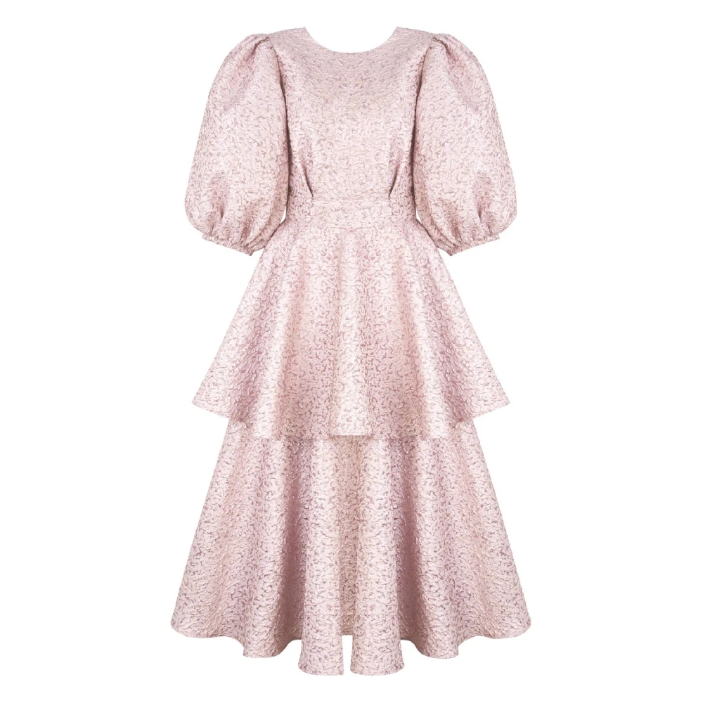 New 57857 (25) Rosè bellini pink embossed dress Clothing dress Luxury Shoes