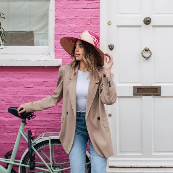 Wide Brim Straw Hat Yonna Fuchsia Wide Brim Straw Hat Accessories black hat Luxury Shoes 