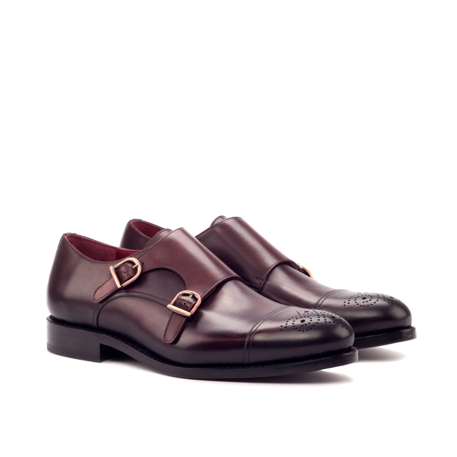 Burgundy Double Monk Shoe Burgundy Double Monk Shoe