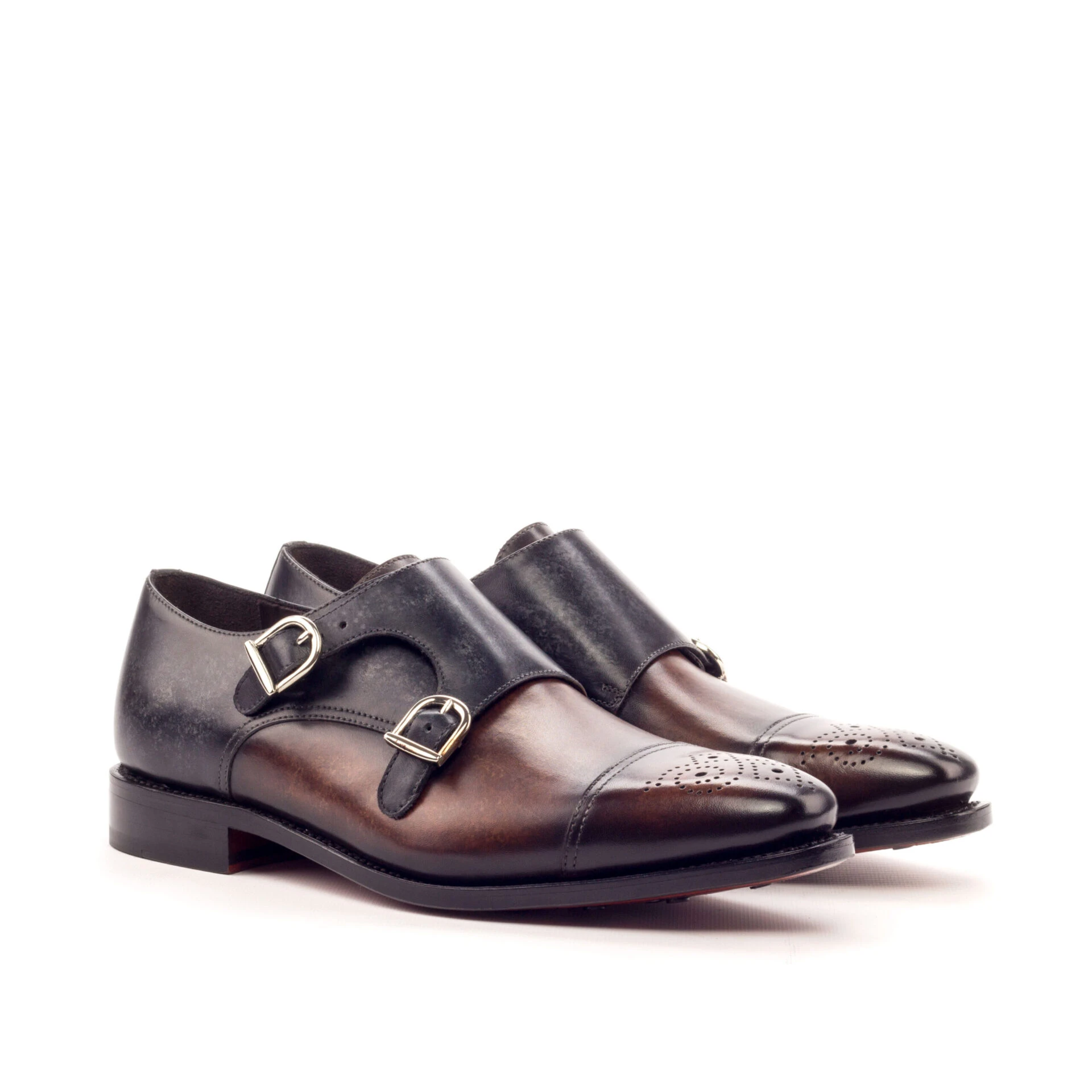 Gray Double Monk Shoe Gray Double Monk Shoe