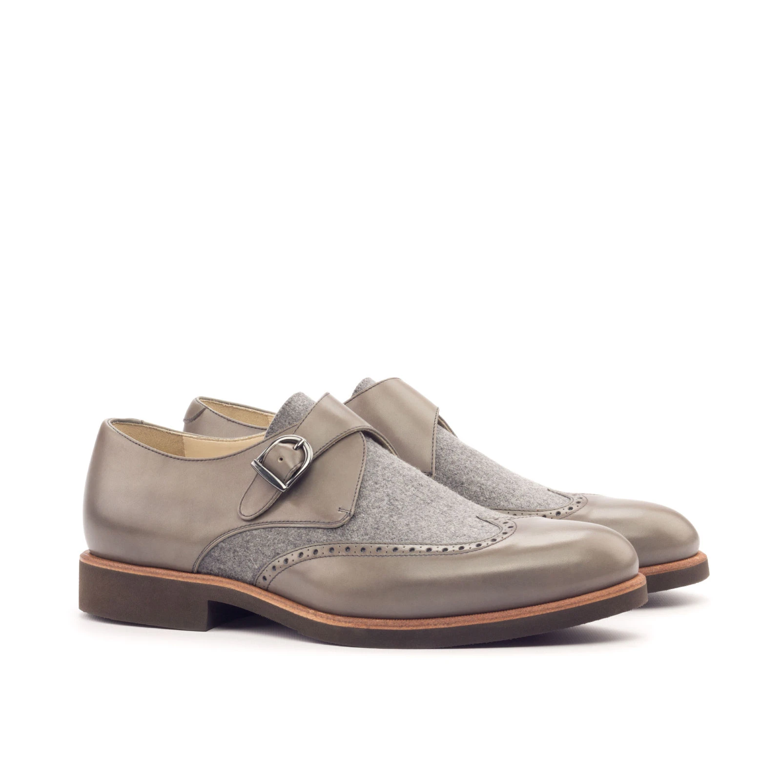 Gray Single Monk Shoe Gray Single Monk Shoe