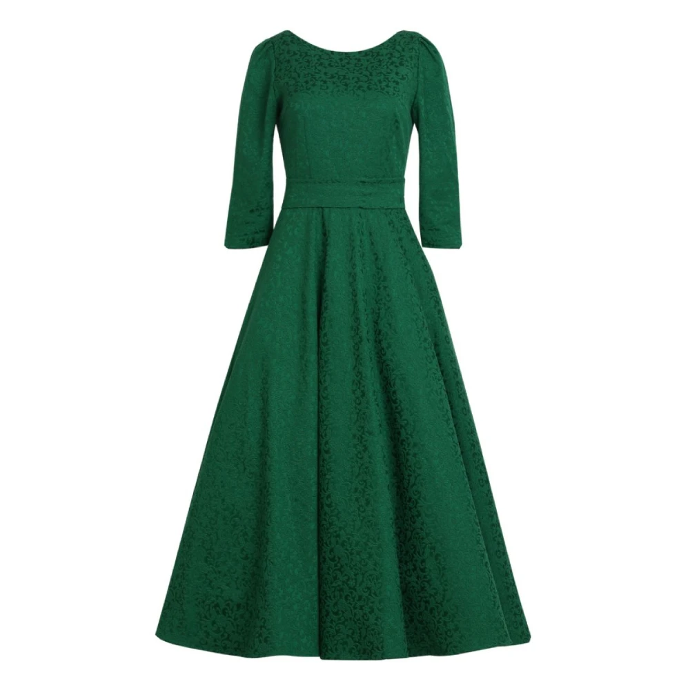 matsouri00 Francesca dress Jacquard alyzee emerald dress Clothing 3/4 Sleeve Luxury Shoes