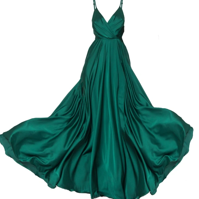 d6li3mcwey44beyygskj Satin long dress emerald tied back – 4 UK Luxury Shoes