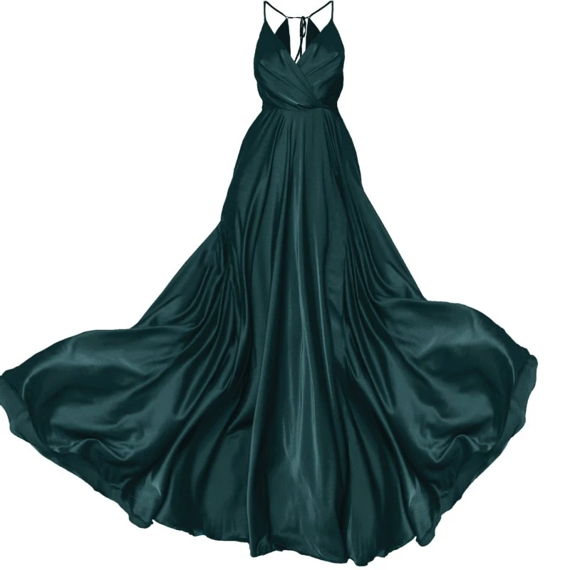 ixfysxq8z6v9cm4jfhls Satin long dress emerald tied back – 4 UK Luxury Shoes
