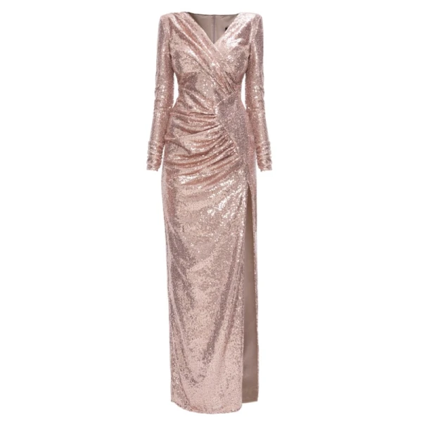 Satin long dress emerald tied back – 4 UK   Luxury Shoes 