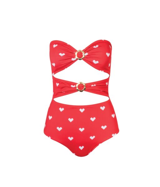 Strapless one piece swimsuit