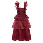 Aje Red Dress Asra Pleated Frill Midi Dress Clothing Aje Luxury Shoes Aje Red Dress Asra Pleated Frill Midi Dress Clothing Aje Luxury Shoes