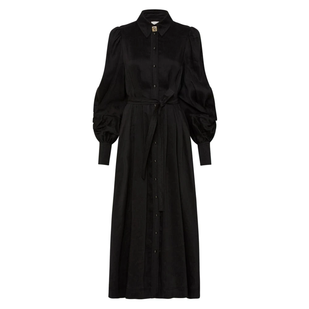 Aje Black Dress Bonnie Knot Sleeve Midi Dress Clothing Aje Luxury Shoes Aje Black Dress Bonnie Knot Sleeve Midi Dress Clothing Aje Luxury Shoes