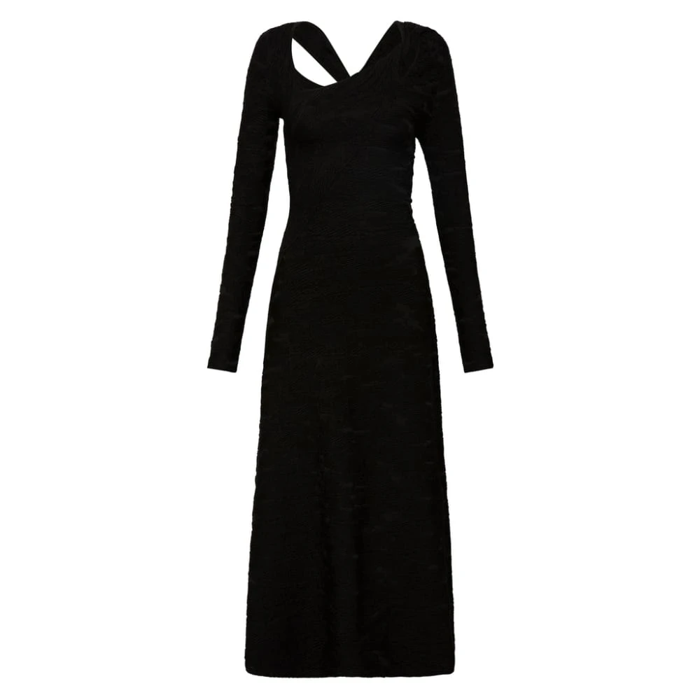 Aje Black Dress Celeste Twist Knit Midi Dress Clothing Aje Luxury Shoes Aje Black Dress Celeste Twist Knit Midi Dress Clothing Aje Luxury Shoes