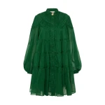 Aje Green Dress Erika Ruched Tier Mini Dress Clothing Aje Luxury Shoes Aje Green Dress Erika Ruched Tier Mini Dress Clothing Aje Luxury Shoes