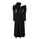 Aje Black Dress Valentina Bow Midi Dress Clothing Aje Luxury Shoes Aje Black Dress Valentina Bow Midi Dress Clothing Aje Luxury Shoes