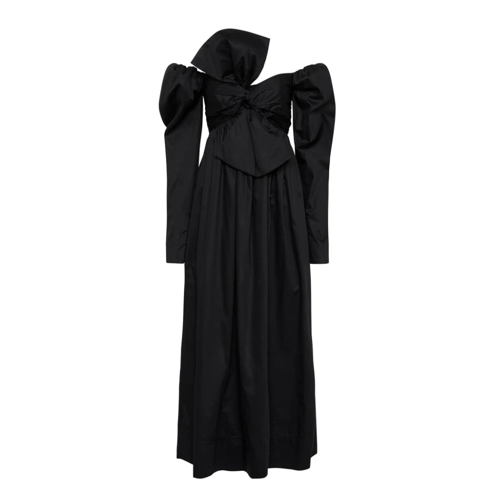 Aje Black Dress Valentina Bow Midi Dress Clothing Aje Luxury Shoes Aje Black Dress Valentina Bow Midi Dress Clothing Aje Luxury Shoes