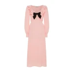 Silk Blend Dress With Volant Collar Silk Blend Dress With Volant Collar Clothing Alessandra Rich Luxury Shoes 