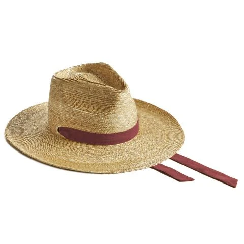 Montegallo-Lady-Bogart-Bordeaux-Ribbon-Straw-Hat Straw Hats