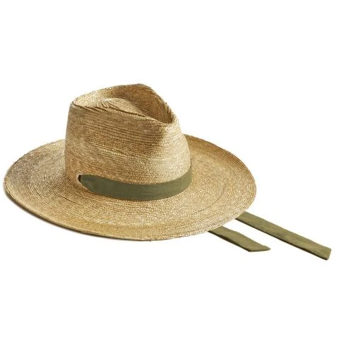 Montegallo-Lady-Bogart-Olive-Green-Ribbon-Straw-Hat Straw Hats
