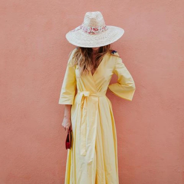 Liberty Blue Flower Ribbon Straw Hat