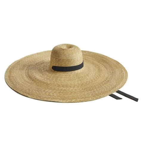 Montegallo-Rossella-Black-Ribbon-Straw-Hat Straw Hats
