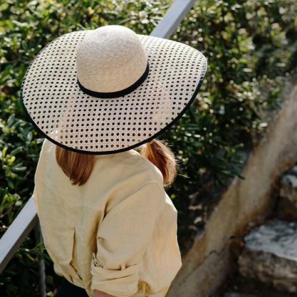 hat with straw