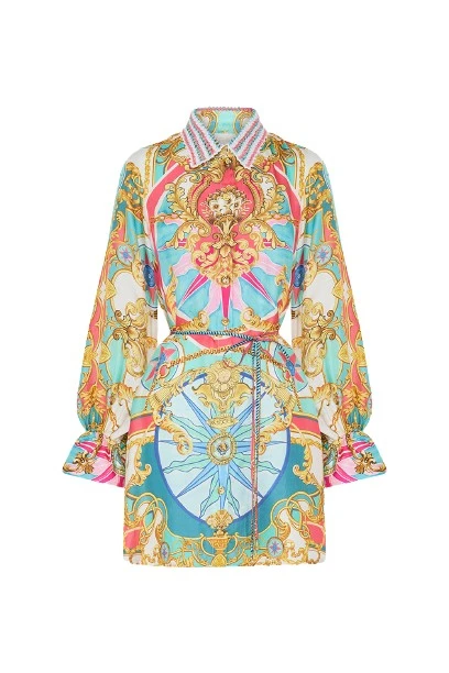 Camilla Shift Shirt Dress With Crochet Collar49690 nobg Camilla Shift Shirt Dress With Crochet Collar49690 nobg