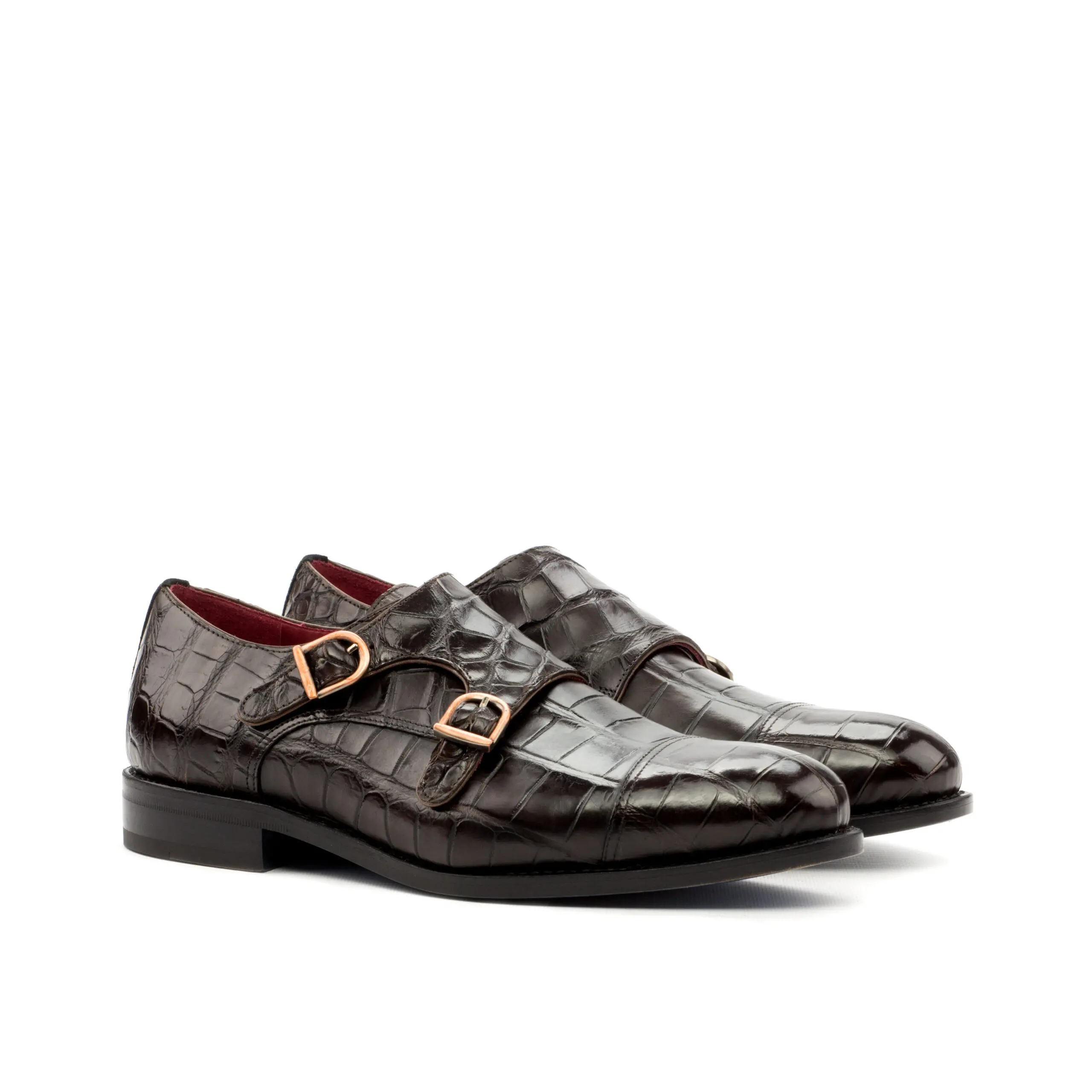 Black Double Monk Shoe Black Double Monk Shoe