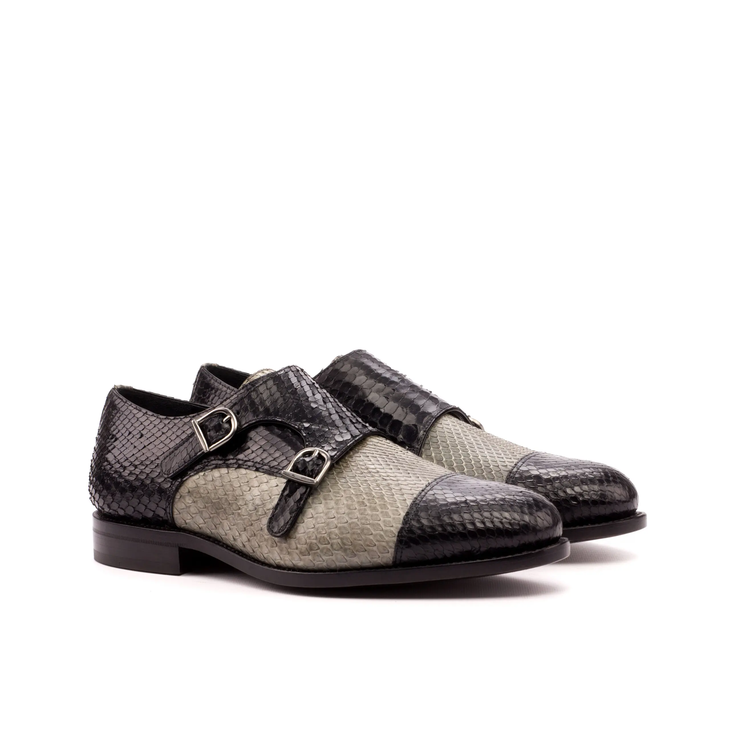 Gray Double Monk Shoe Gray Double Monk Shoe