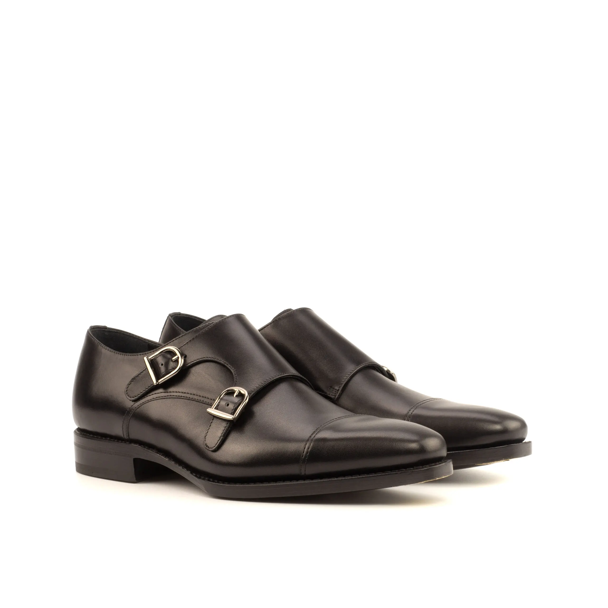 Black Double Monk Shoe Black Double Monk Shoe