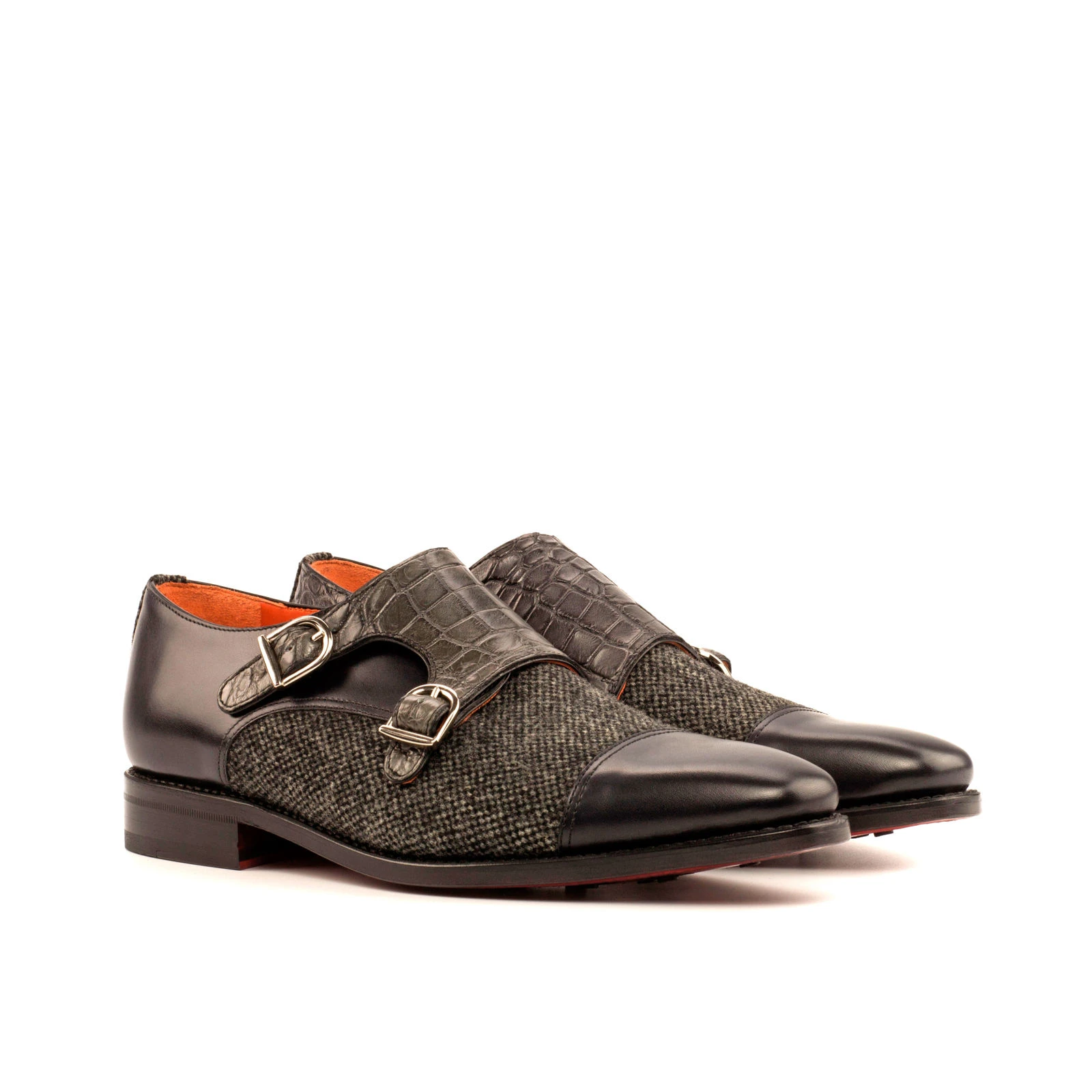 Gray Double Monk Shoe Gray Double Monk Shoe