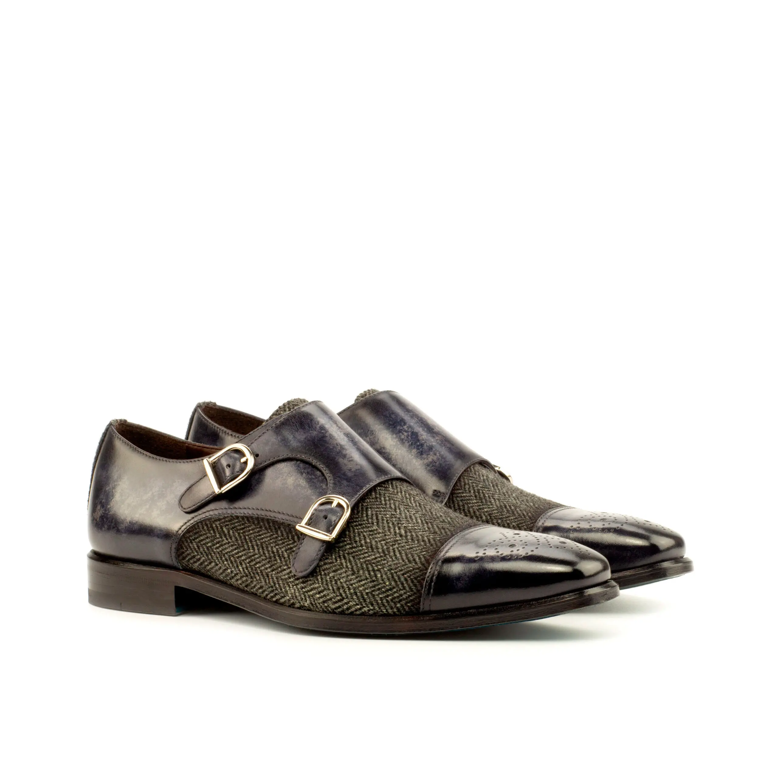 Gray Double Monk Shoe Gray Double Monk Shoe