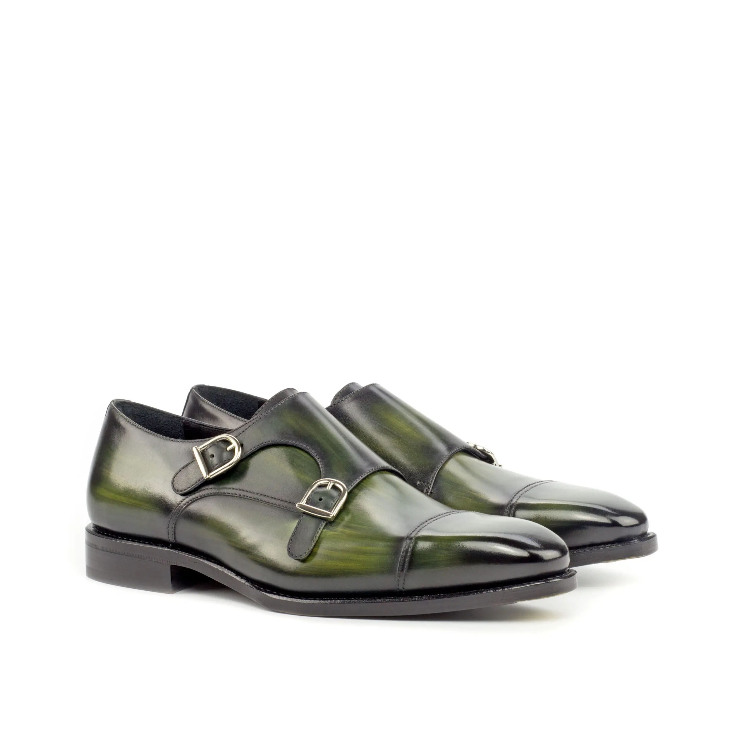 Green Double Monk Shoe Green Double Monk Shoe