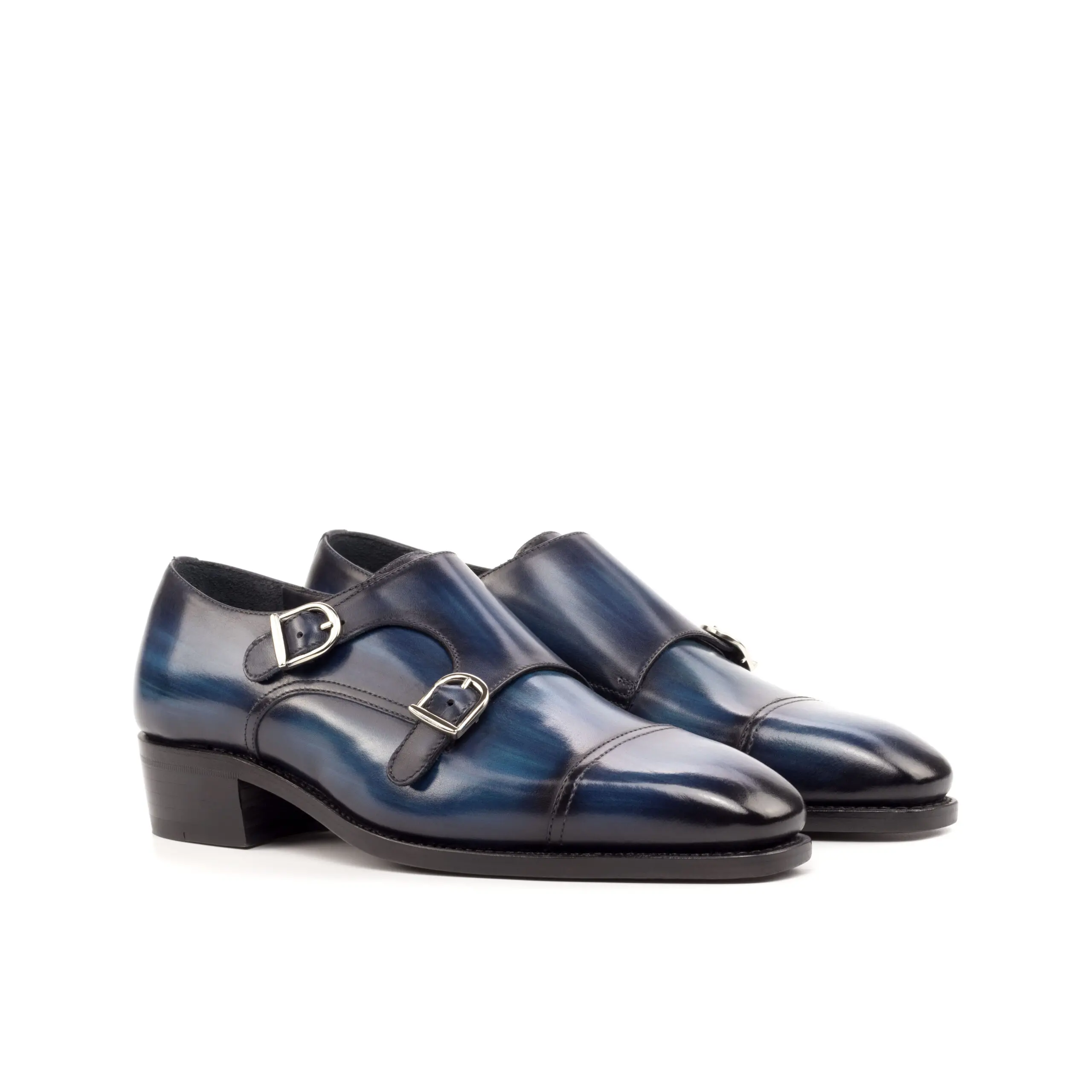Blue Double Monk Shoe Blue Double Monk Shoe