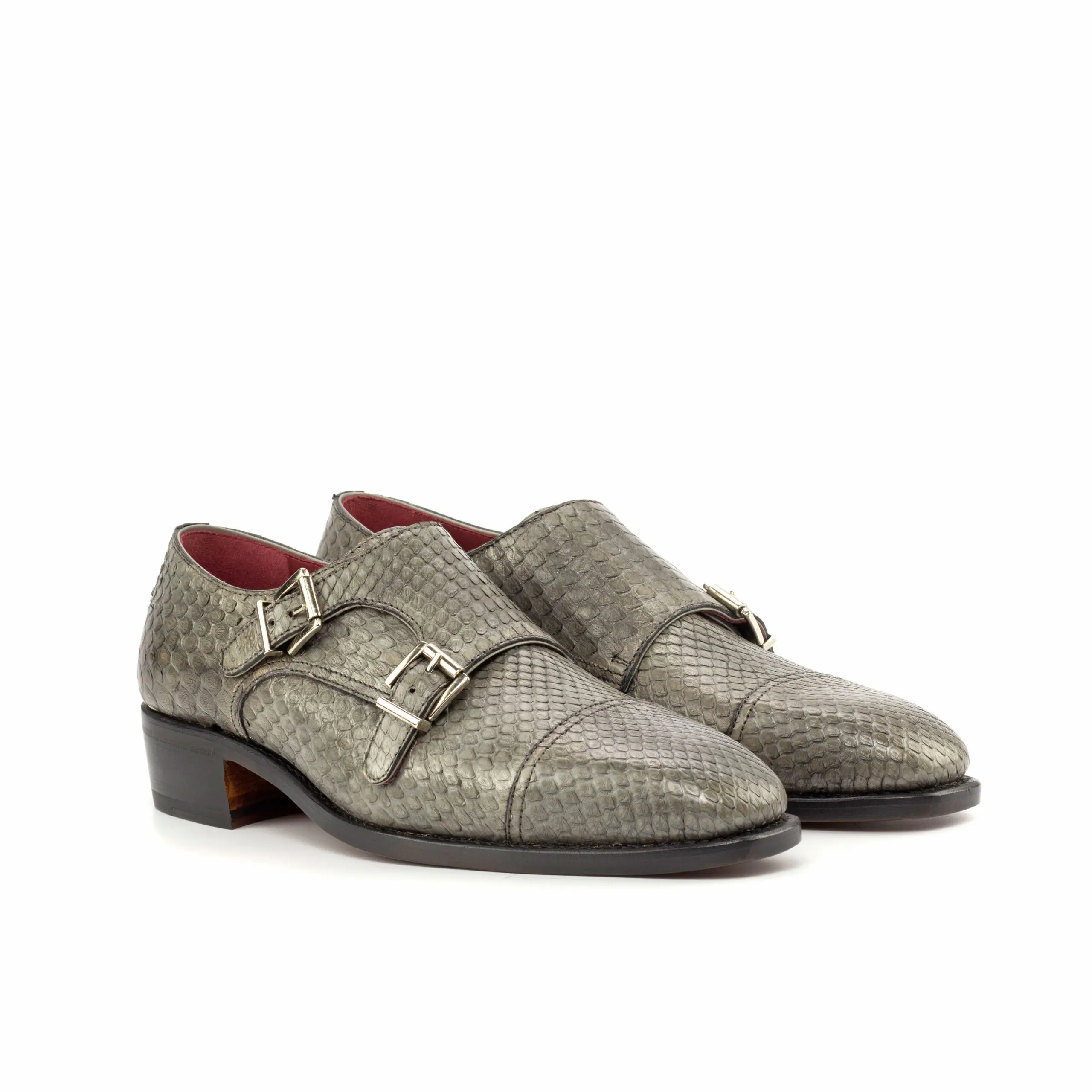 Gray Double Monk Shoe Gray Double Monk Shoe