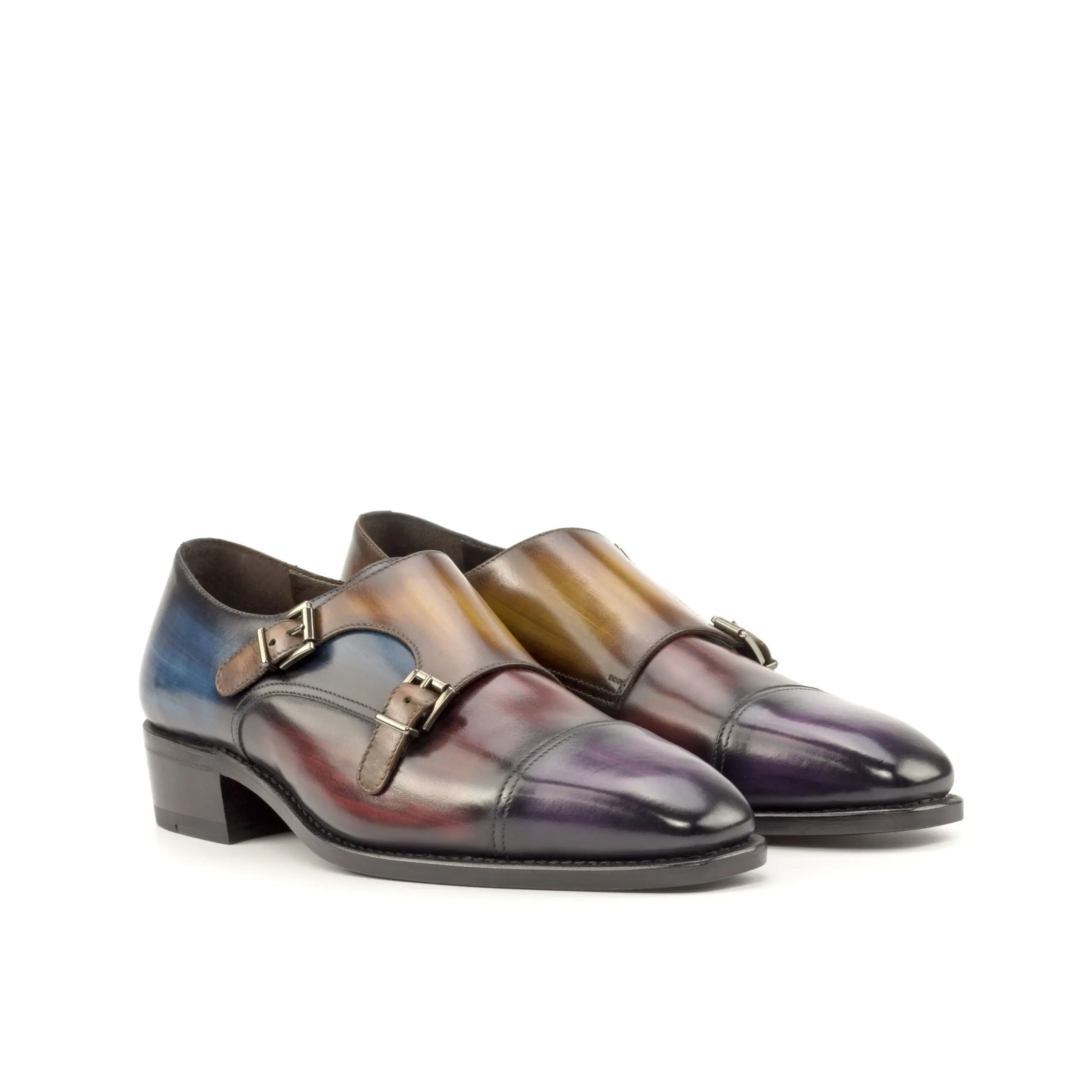 Blue Double Monk Shoe Blue Double Monk Shoe
