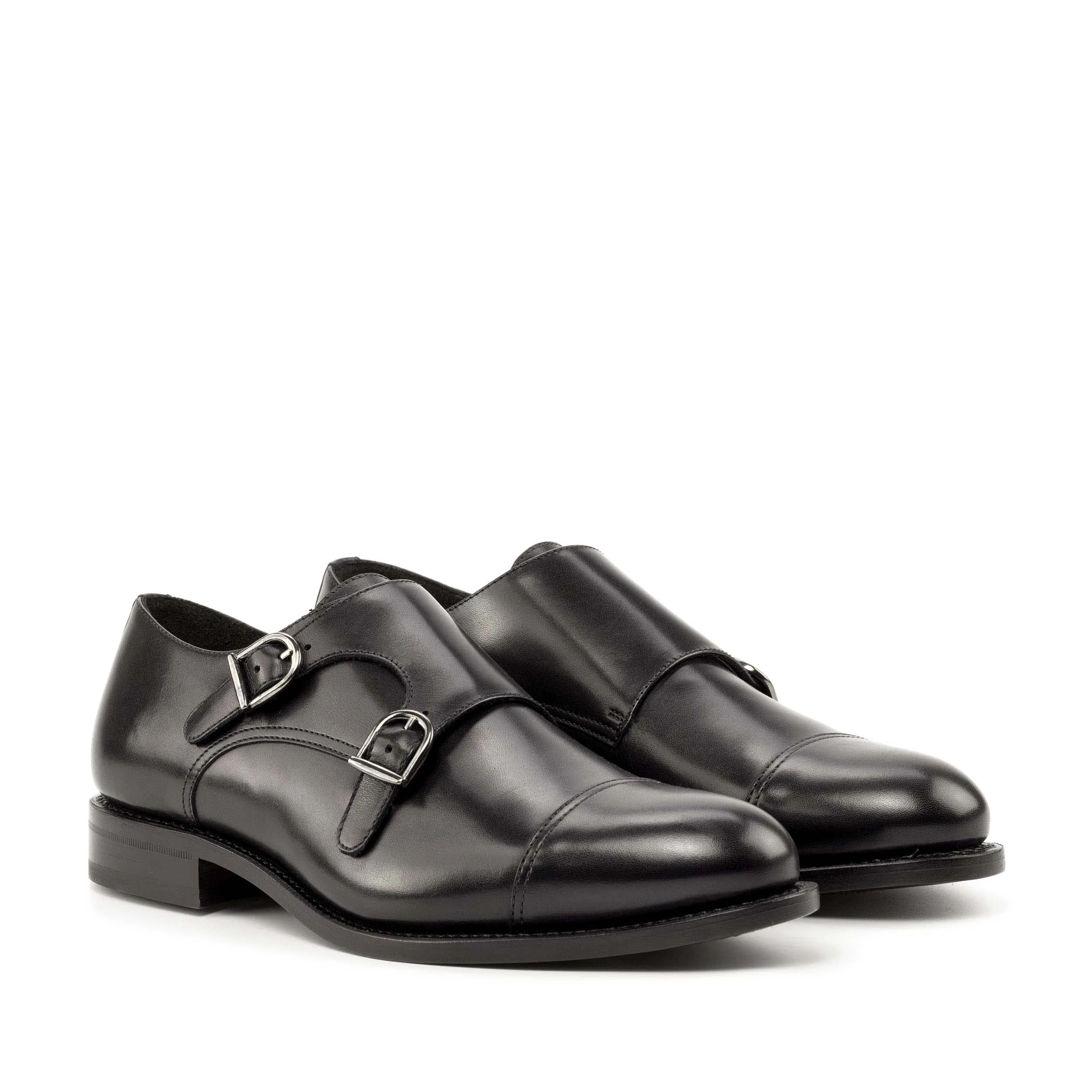 Black Double Monk Shoe Black Double Monk Shoe