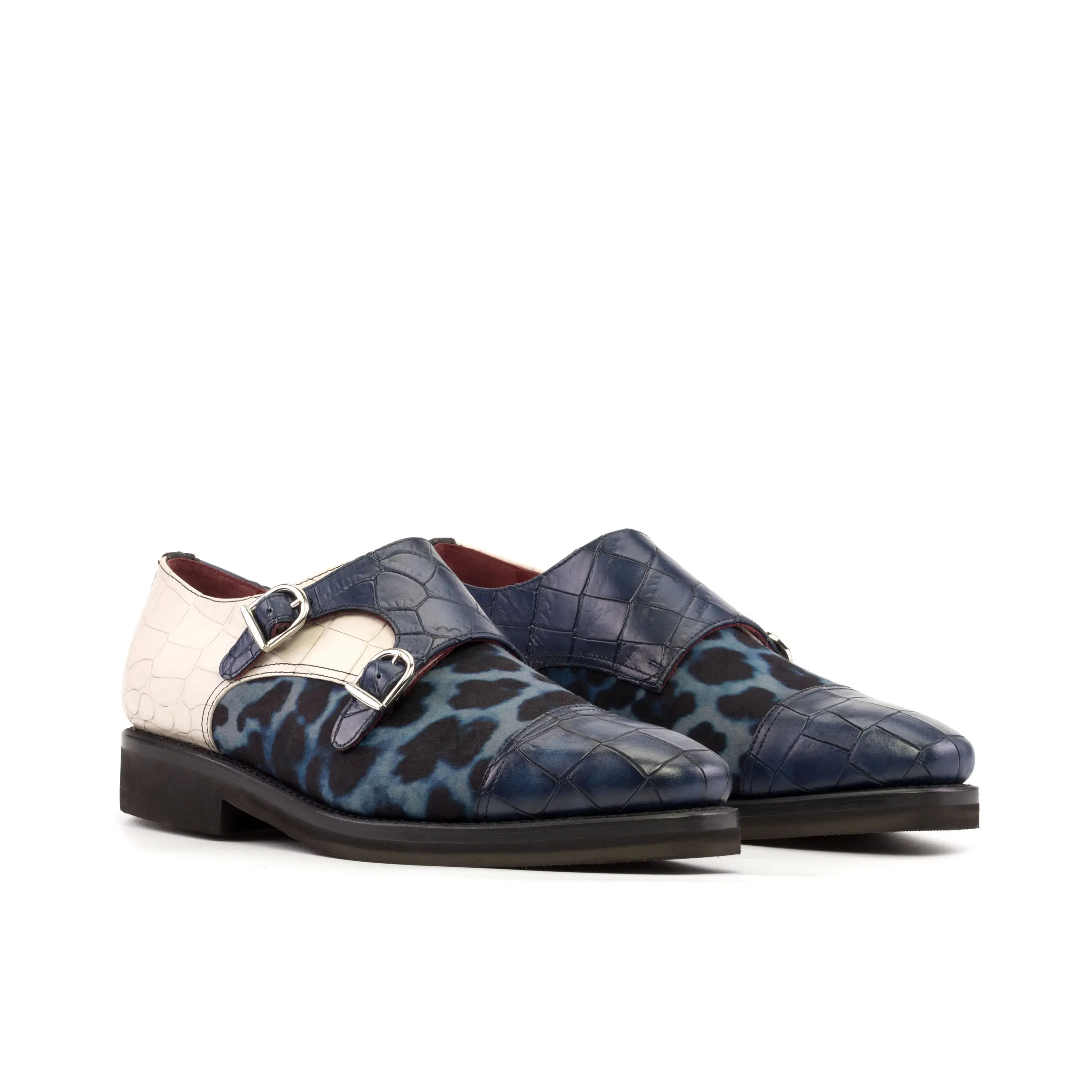 Black Double Monk Shoe Black Double Monk Shoe